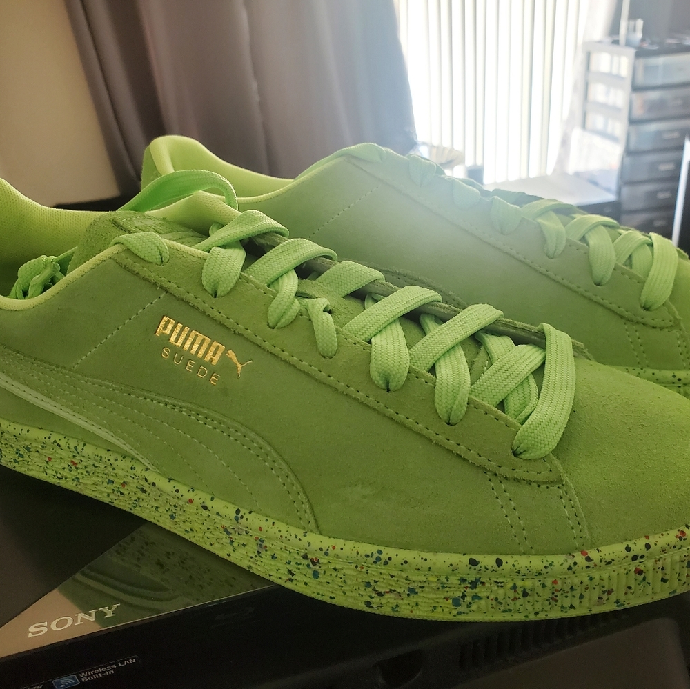 Puma Sprite Lime suedes.